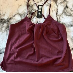 Banana republic short dressy cross strap burgundy top. New with tags